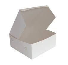 White Pastry / Cake Box 12" x 12" x 6" / 300mm(L) x 300mm(W) x 150mm(H) - Packet of 50