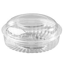 Plastic Show Bowl Clear with Dome Hinged Lids 20oz / 600ml - SLEEVE=50 / BOX=150