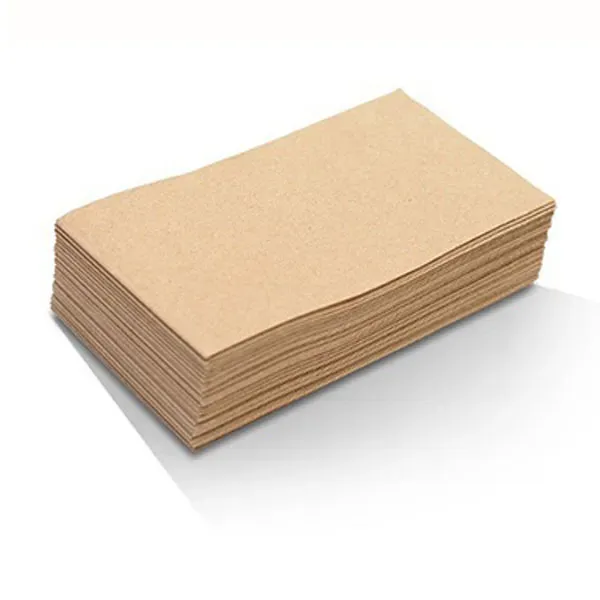 Brown / Natural 2 Ply Ready 1/8 Fold Luncheon Serviettes 320mm x 320mm - Box of 2,000