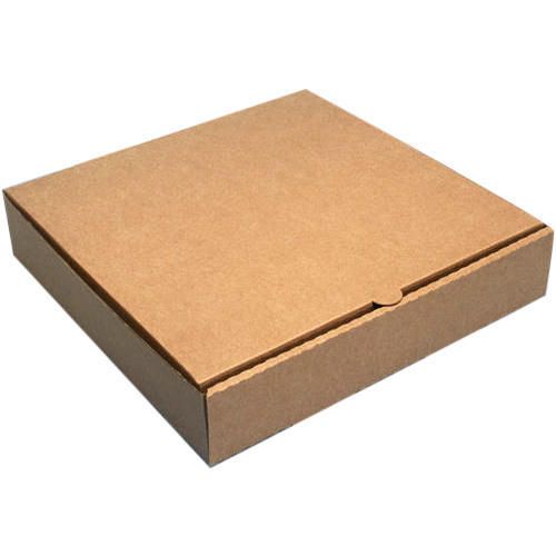 Flat Plain Brown Cardboard Pizza Box 13" / 25cm - Packet of 50