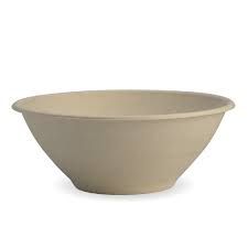 BioPak Bio Cane Natural Bowl 32oz /940ml Capacity 196mm Diameter x 65mm(H) - SLEEVE=50 / BOX=400