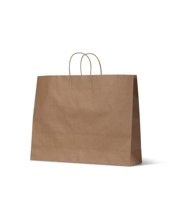 Medium Brown Loop Handle Paper Carry Bags 400mm(L) x 450mm(W) + 160mm(G) - Box of 250