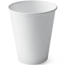 BioPak 12oz / 360ml Single Wall Coffee Cups Plain White 80mm Diameter - Box of 1,000