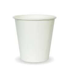 BioPak 8oz / 240ml Single Wall Coffee Cups Plain White 90mm Diameter - Box of 1,000