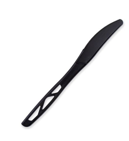 Future Friendly Heavy Duty 18cm 100% CPLA Knife - Black - SLEEVE=100 / BOX=1,000 **(Restricted Use Item - Qualifying Customers Only)