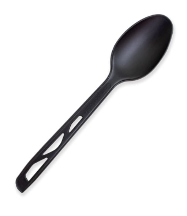 Future Friendly Heavy Duty 16cm 100% CPLA Spoon - Black - Box 1,000 **(Restricted Use Item - Qualifying Customers Only)