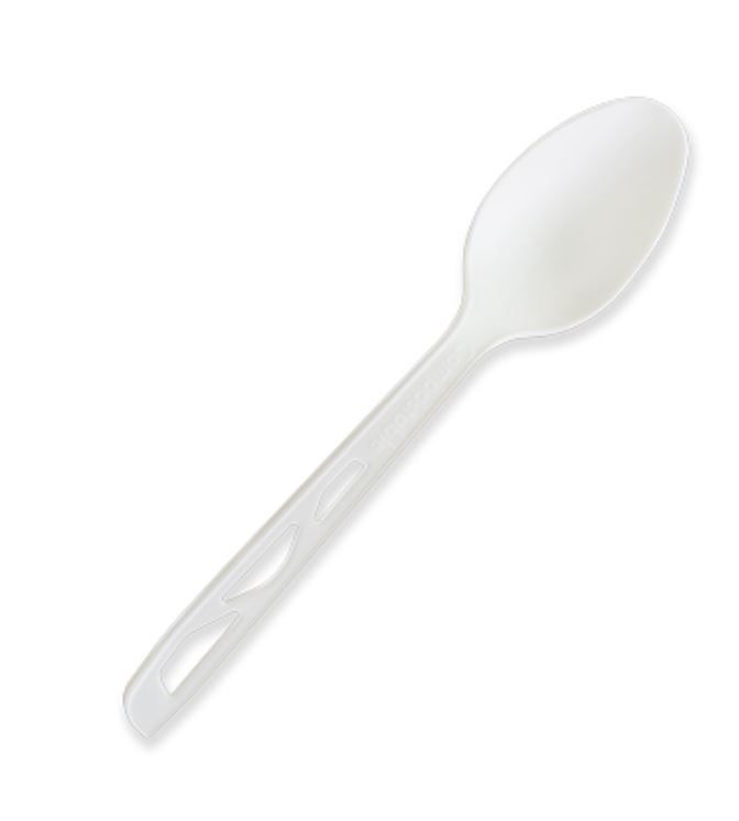 Future Friendly Heavy Duty 16cm 100% CPLA Spoon - White - SLEEVE=100 / BOX=1,000 **(Restricted Use Item - Qualifying Customers Only)