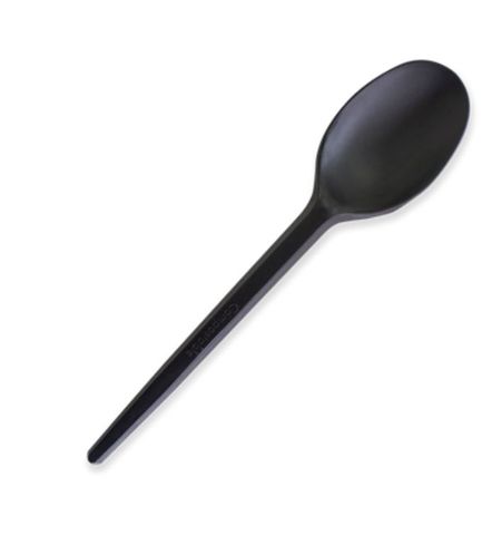 Future Friendly Heavy Duty 12.5cm Small 100% CPLA Teaspoon - Black - SLEEVE=100 / BOX=2,000 **(Restricted Use Item - Qualifying Customers Only)
