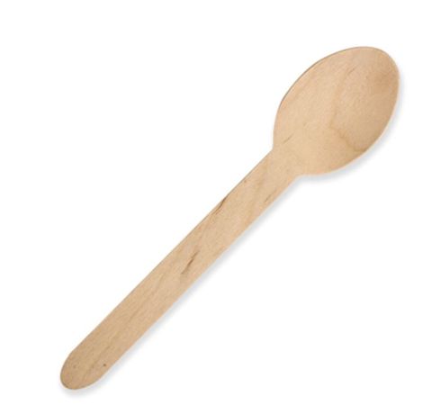 Future Friendly Natural Wooden Birchwood 16cm Spoon - SLEEVE=100 / BOX=1,000