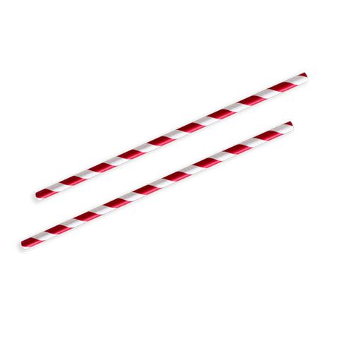 Future Friendly Red Striped 3 Ply Regular Paper Straws - SLEEVE=250 / BOX=2,500