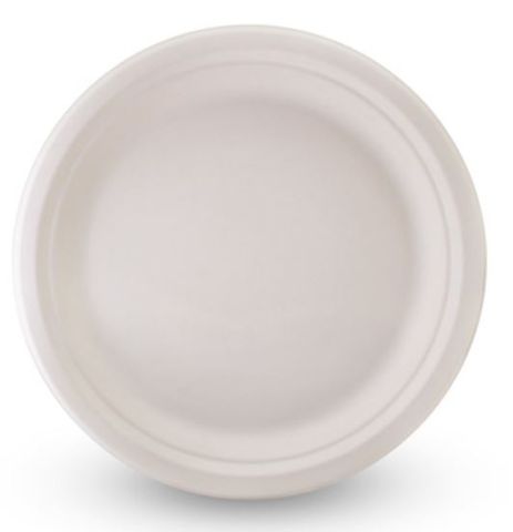 Compostable 9" Round Sugarcane Plate - PACKET=50 / BOX=500