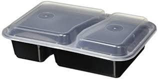 PP Food Tray 2 Compartment Microwaveable Container Lid - Box of 250