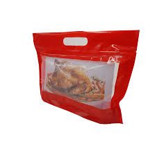 Hot Deli Bag Landscape Laminated with Handle 325mmW x 265mmH x 150mm Gusset - Box of 500