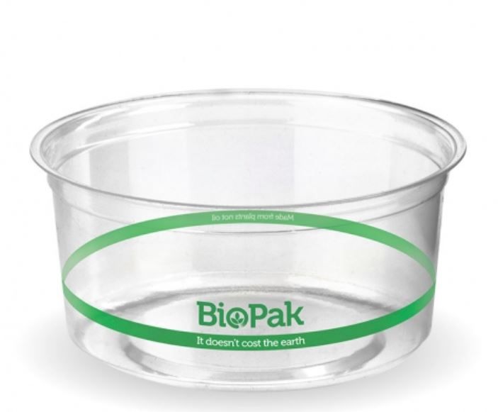 BioPak 360ml Clear Bio Bowl Deli Containers - Box 500