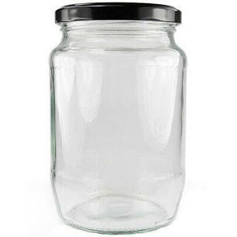 500ml Round Glass Jar with Black Lid