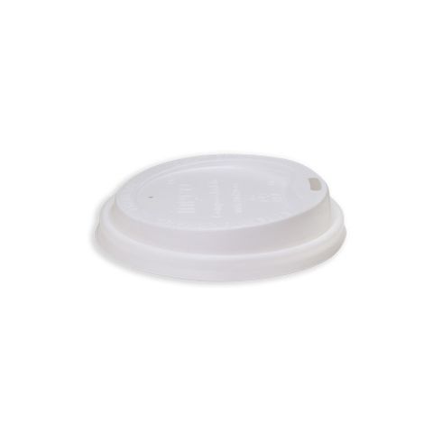 Future Friendly Premium Quality White 100% CPLA Hot Cup Lid 90mm Rim - SLEEVE=50 / BOX=1,000