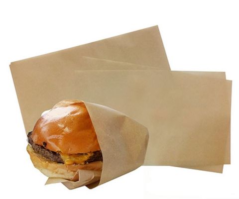 Brown / Natural Unbleached Lunchwrap Greaseproof Paper 6 Cut (Squares) 220mm(W) x 220mm(W) - Packet of 2,400