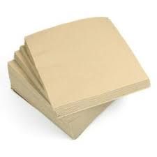 Brown / Natural 2 Ply Dinner Serviettes 1/4 Fold 400mm x 400mm - Box of 1,000