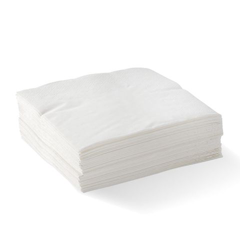 White 2 Ply Quilted Ready Fold Dinner Serviettes 1/4 Fold 400mm x 400mm - Box of 1,000