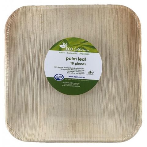 Palm Leaf Square Plate 8" - Pack of 10