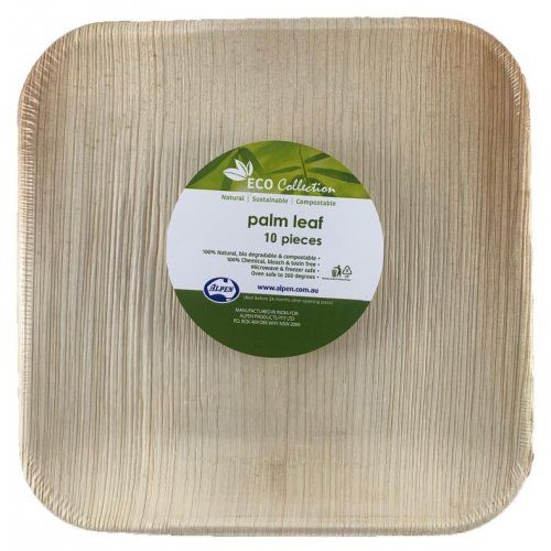 Palm Leaf Square Plate 8" - Pack of 10