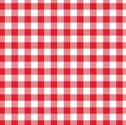 Gingham Grease Proof Paper Red / White Check Paper Squares 25cm x 25cm Printed Paper - Pack of 800 Sheets