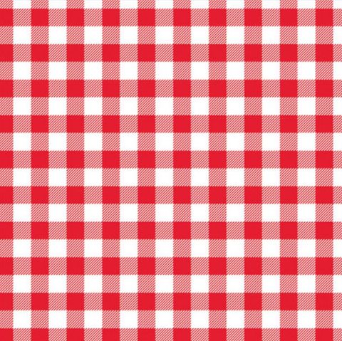 Gingham Grease Proof Paper Red / White Check Paper Squares 25cm x 25cm Printed Paper - Pack of 800 Sheets