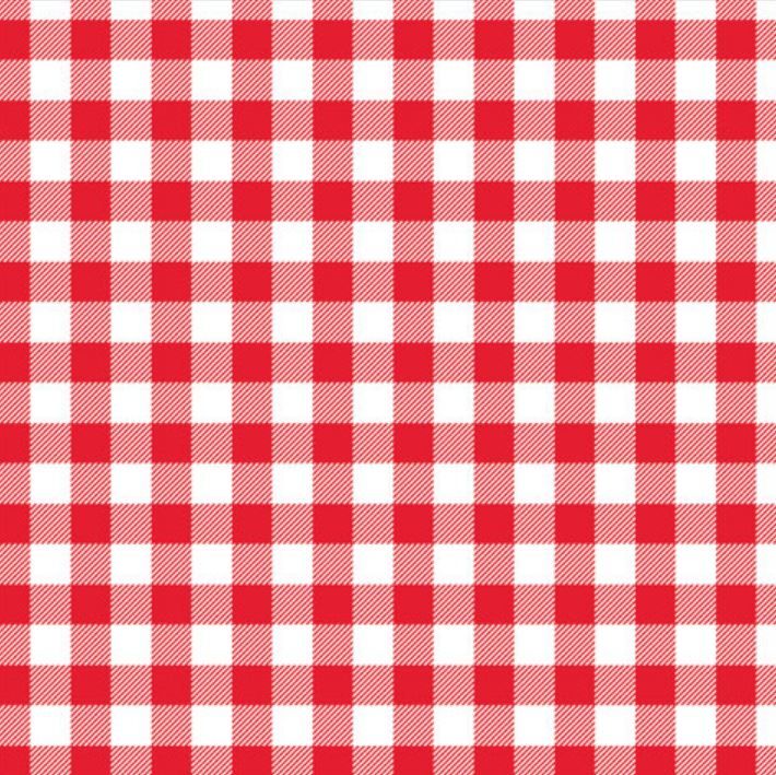 Gingham Grease Proof Paper Red / White Check Paper Squares 25cm x 25cm Printed Paper - Pack of 800 Sheets