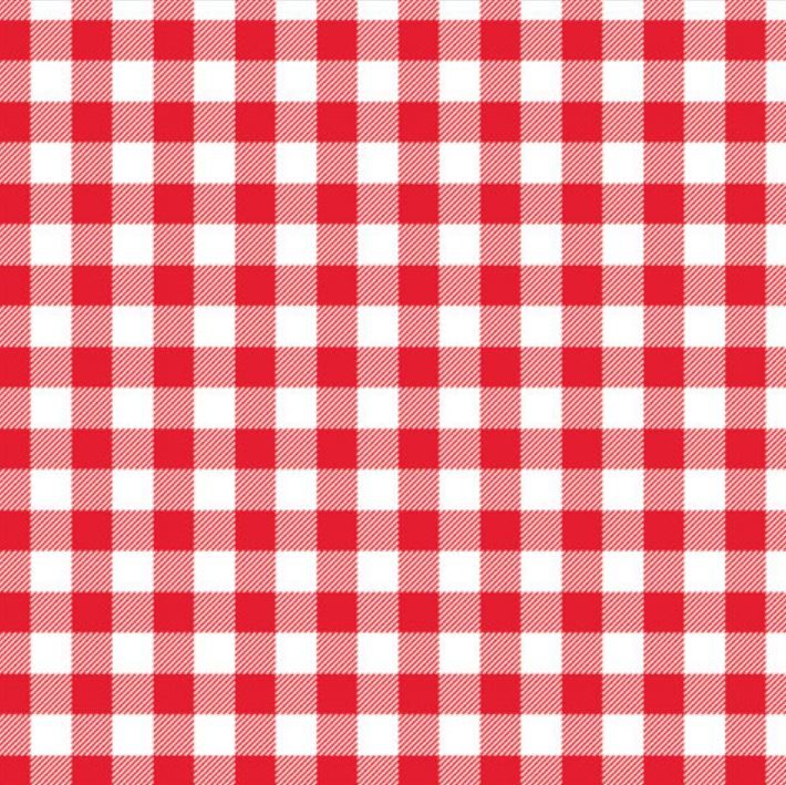 Gingham Grease Proof Paper Red / White Check Paper Squares 25cm x 25cm Printed Paper - Pack of 800 Sheets