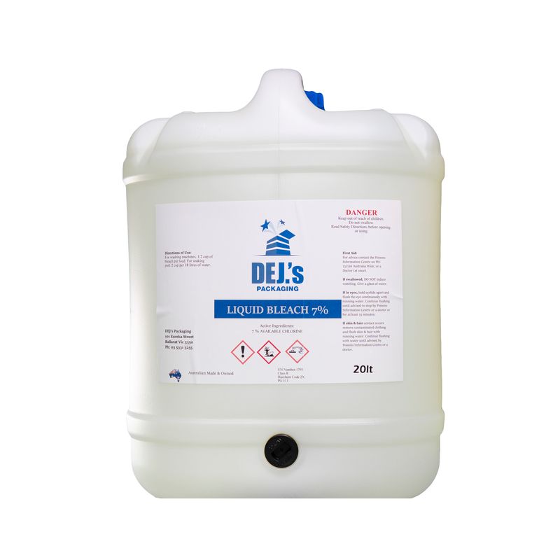 DEJ Liquid Bleach 20lt Premium 7% Safety Bleach