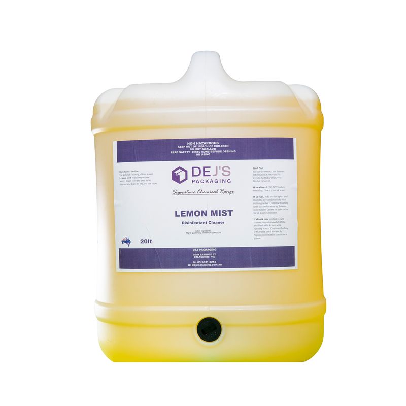 DEJ Lemon Mist Disinfectant 20lt Premium Disinfectant / Sanitizer