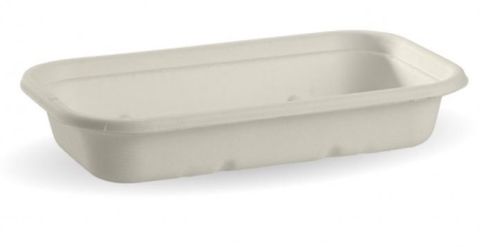 BioPak Bio Cane 750ml White Rectangular Takeaway Bases - Box of 500