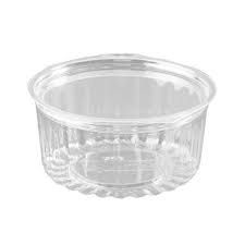 Plastic Show Bowl Clear with Flat Hinged Lids 12oz / 360ml - Box of 250