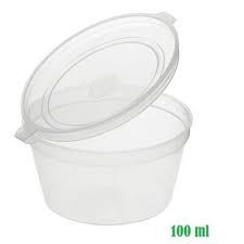 Clear Plastic 1kg Capacity Hinged Lid Container - Box of 100