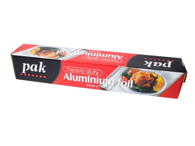 Heavy Duty Large Caterers Alfoil Roll (PAK Black Red Box) 44cm(W) x 150m(L) In Dispenser Box - Each