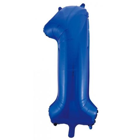 Decrotex 34" Blue Foil Balloon Numeral 1 - Retail Pack Each