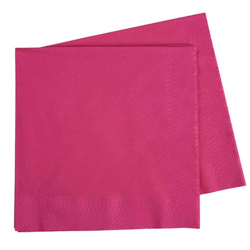 Pink 2 Ply Dinner Serviettes 1/4 Fold 400mm x 400mm - Box of 1,000
