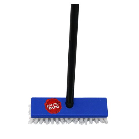 Blue Deck Scrub 225mm with Stiff Bristles with 1.3m Black Handle - Each