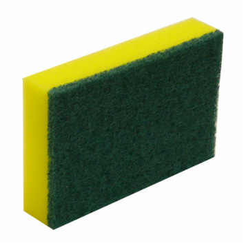 Sponge Scourer Green & Yellow 150mm x 100mm - Packeta of 10