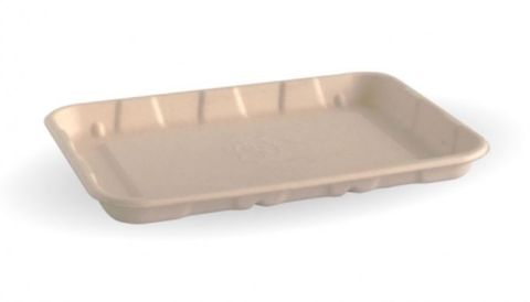 Biopak Sugarcane Produce Tray 19cm x 14cm x 2cm / 7" X 5” - SLEEVE=125 / BOX=1,000