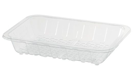 Liquid Lock RPET Chicken Boat Trays for Meat / Produce - Box of 500