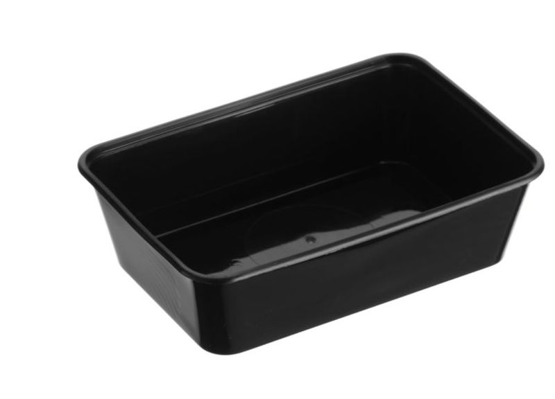 Large Rectangle Black Premium Takeaway Containers 650ml Microwave Grade (REG650B) - Box of 500