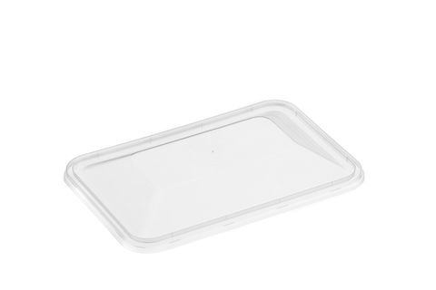 Large Rectangle Clear Premium Takeaway Container DOME Lids Microwave Grade suit G500 - G1000 - Box of 500
