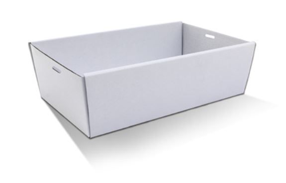 Medium White Cardboard Catering Box Bases 360mm(L) x 255mm(W) x 80mm(H) - PACK=10 / BOX=50