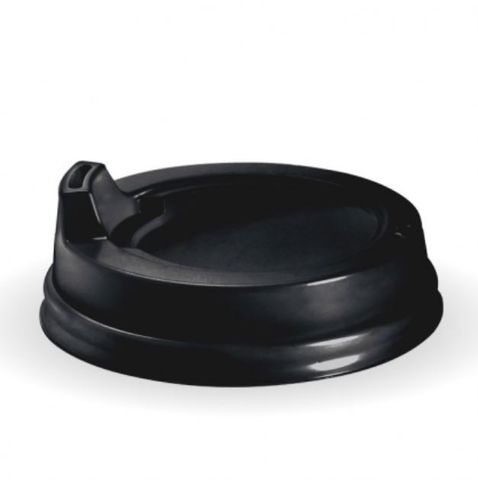 Truly Eco Black RAISED SIPPER Lid For 4oz Short Black / Babychino Hot Cups - SLEEVE = 100 / BOX=2,000