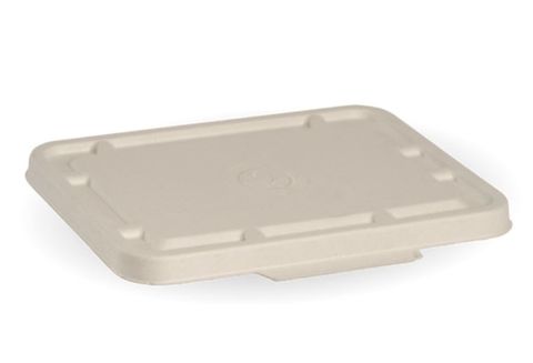 BioPak 2 & 3 Compartment Sugarcane Takeaway Lid White 240mmL x -180mmL x 14.5mmH - Box of 500