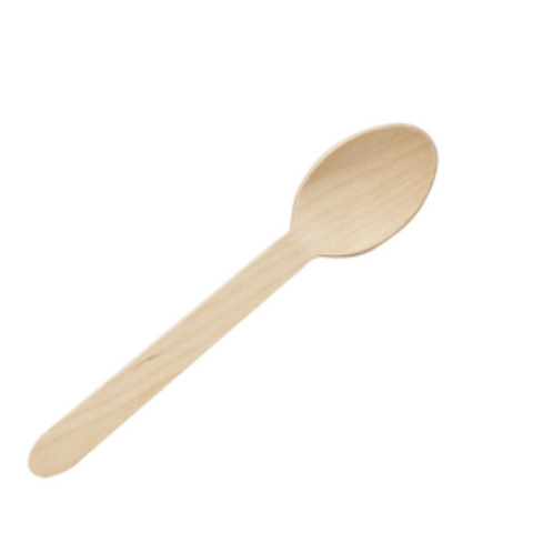 Future Friendly Natural Wooden Birchwood 10cm Tea Spoon - SLEEVE=100 / BOX=1,000