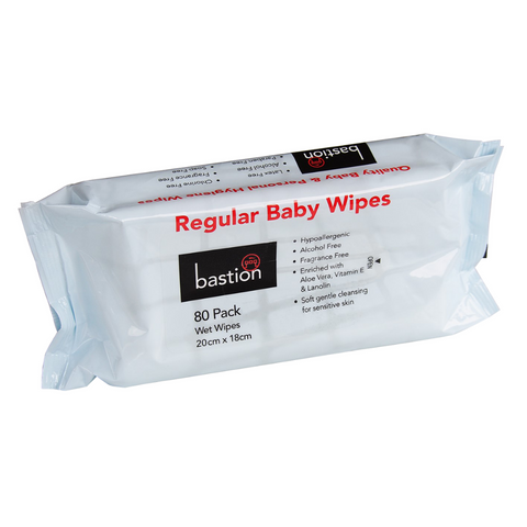 Regular Baby Wipes 20cm x 18cm 1,600 Wipes (20 x 80 Packs) - Carton
