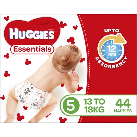 Huggies Essentials Nappies Unisex Size 5 Walker (13 - 18kg) - Carton of 176