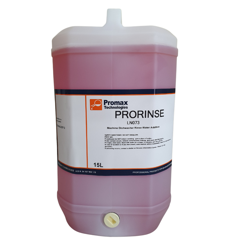 Promax Technologies Prorinse Rinse Aid Liquid For Automated Machines 15L
